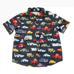 RSVLTS Disney Pixar Cars Cruisin Kunuflex Short Sleeve Button Down Shirt Kids 4Y